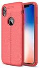 Usams Litchi Case (iPhone Xr) - Punainen