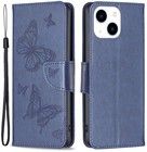 Trolsk Butterflies Wallet (iPhone 14) - Tummansininen