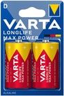 Varta Longlife Max Power D LR20 Paristot 2 kpl